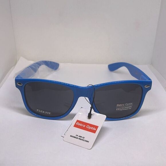 Neon Blue Retro Sunglasses - Picture 3 of 3